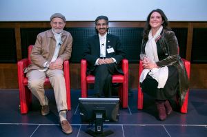 Left to RIght: Peter Sanders, Dr Abdullah Al Kadi, Bettany Hughes